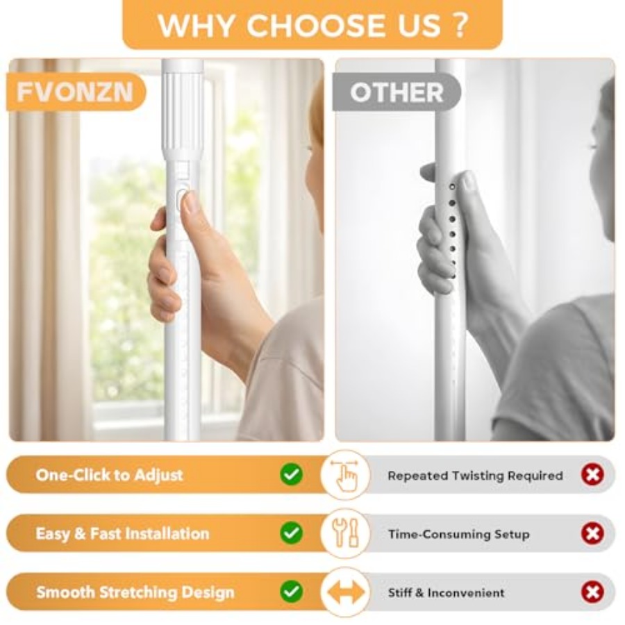 2 Pack Long Tension Curtain Ro - Decor Lighting Pack 评论和价格