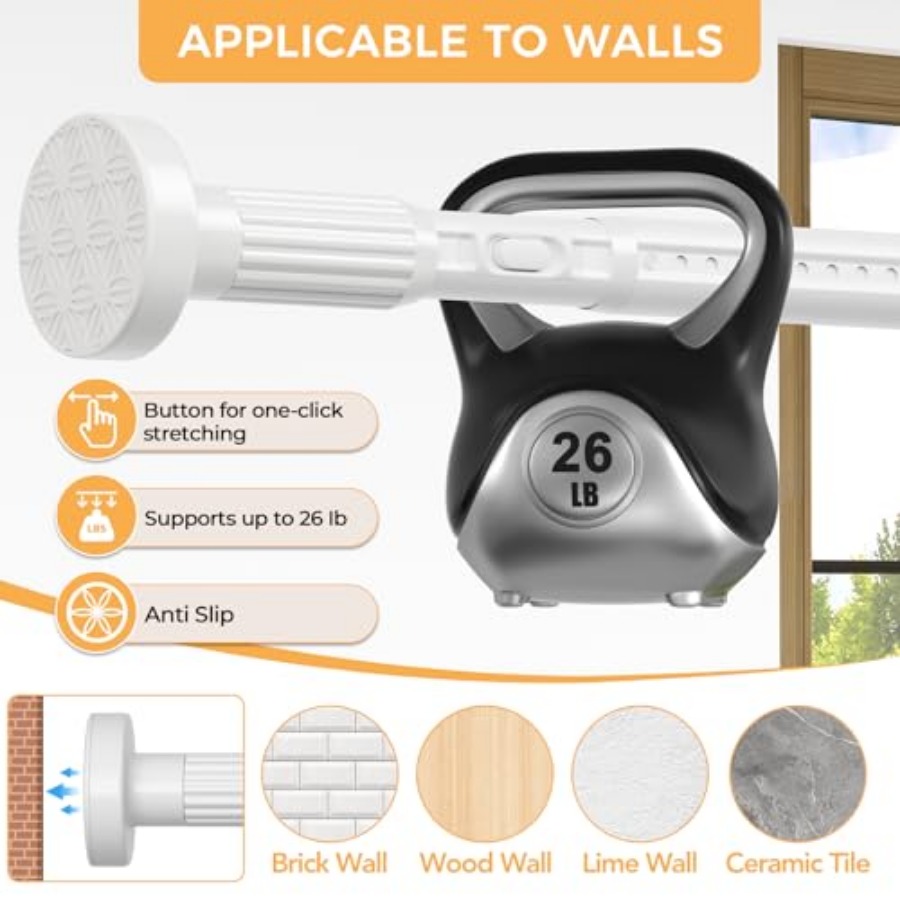 2 Pack Long Tension Curtain Ro - Decor Lighting Pack 评论和价格