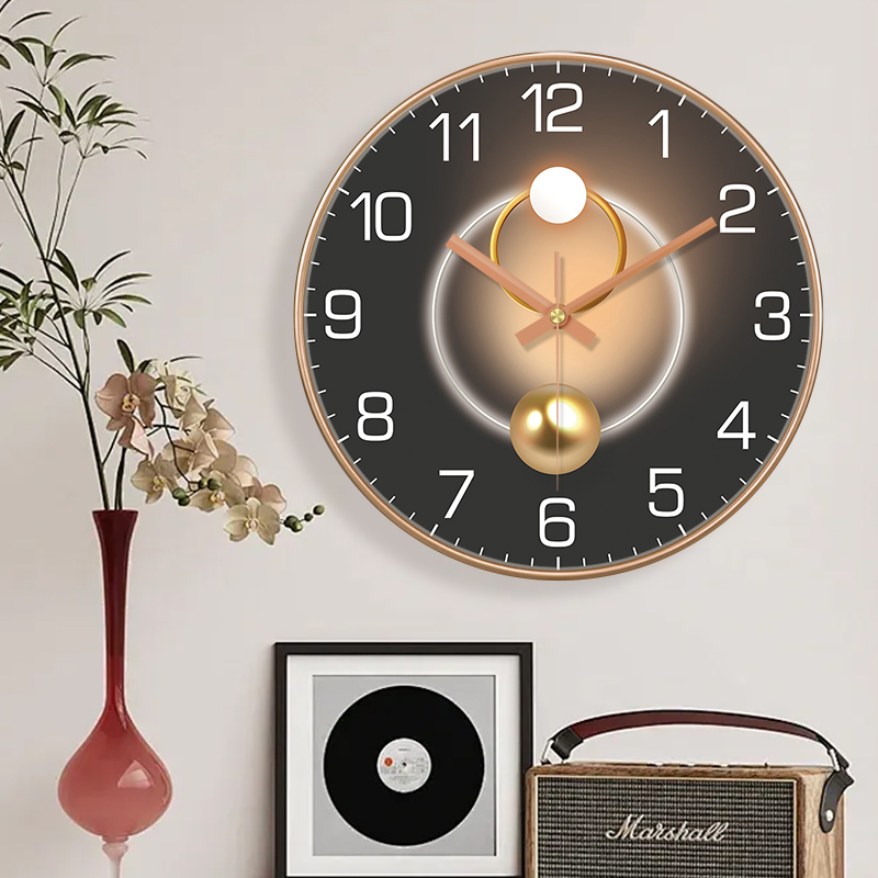 Luxury Wall Clock 2D Light Sha - Lighting Home Decor Wall Clocks 评论和价格