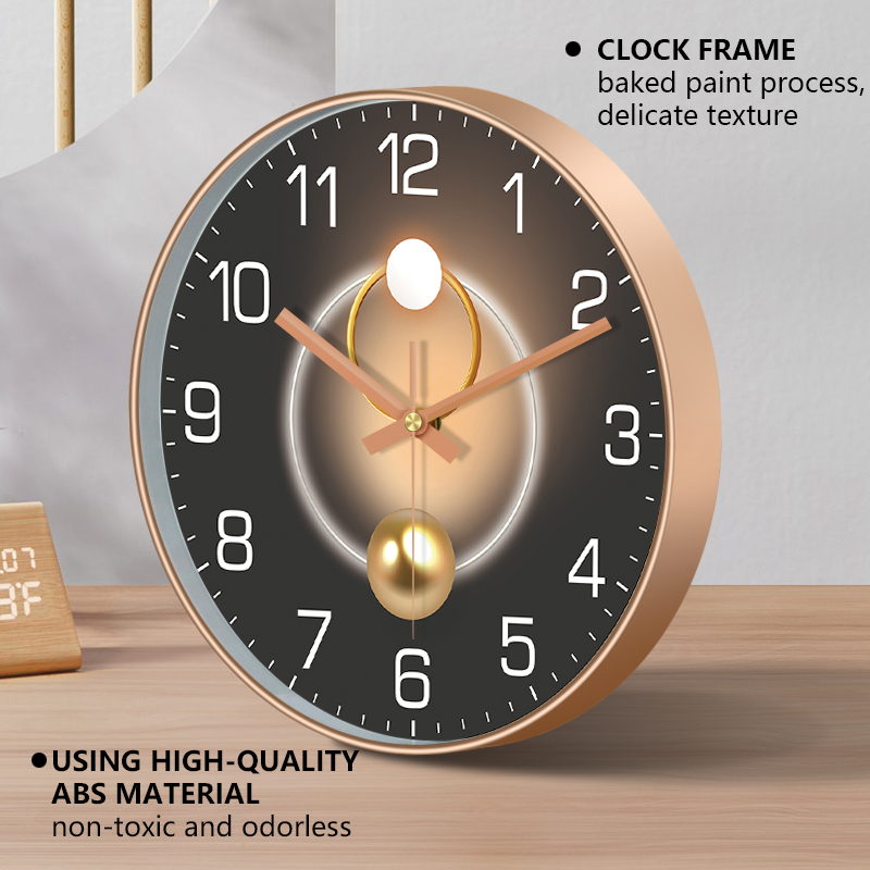 Luxury Wall Clock 2D Light Sha - Lighting Home Decor Wall Clocks 评论和价格