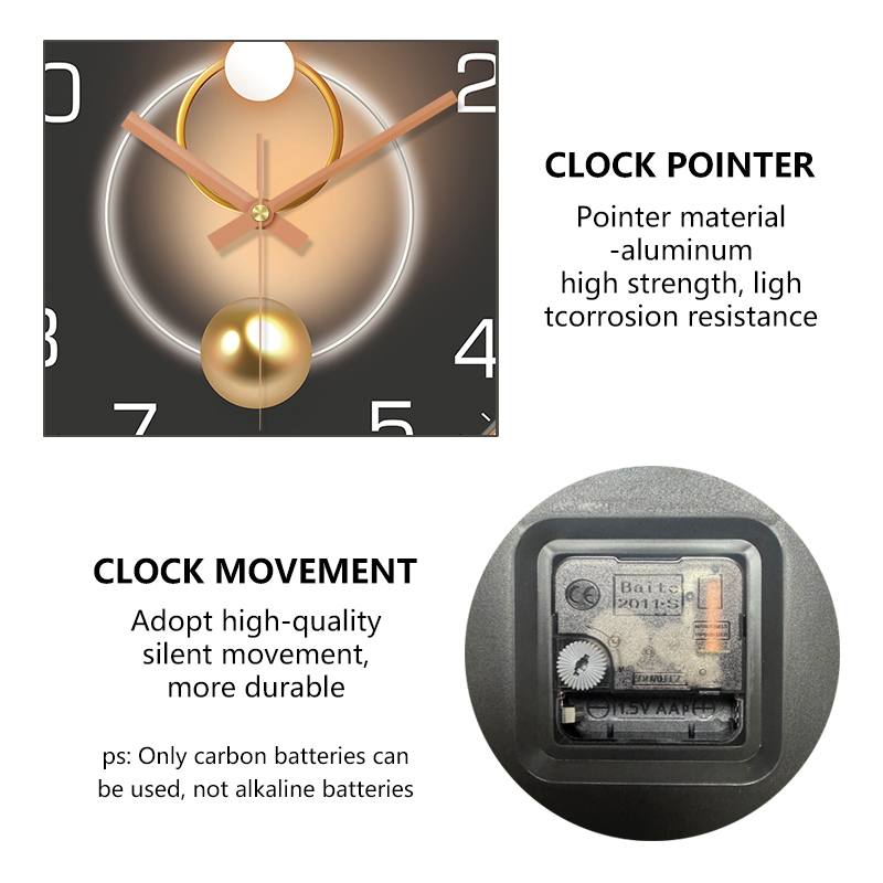 Luxury Wall Clock 2D Light Sha - Lighting Home Decor Wall Clocks 评论和价格