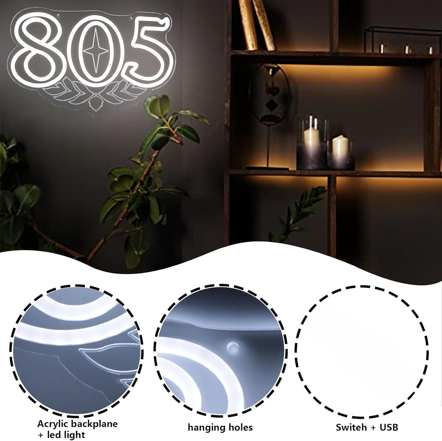 805 Neon Sign Beer Bar Art Wal - Led Lighting Wall Decor 评论和价格