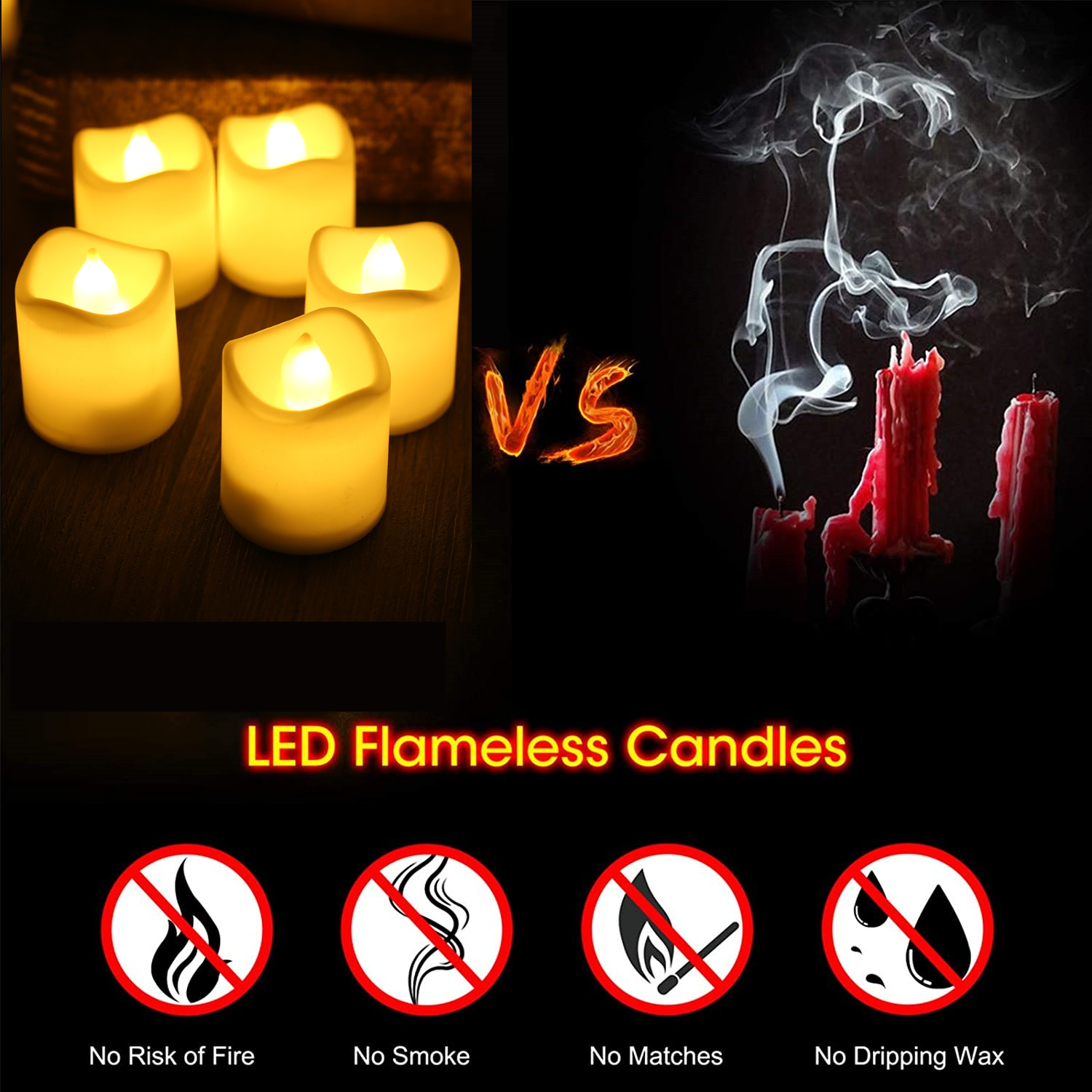 12/24Pcs Flameless LED Tea Lig - Decor Lighting Hours 评论和价格