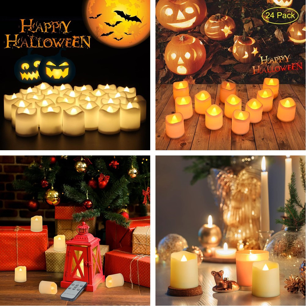 12/24Pcs Flameless LED Tea Lig - Decor Lighting Hours 评论和价格