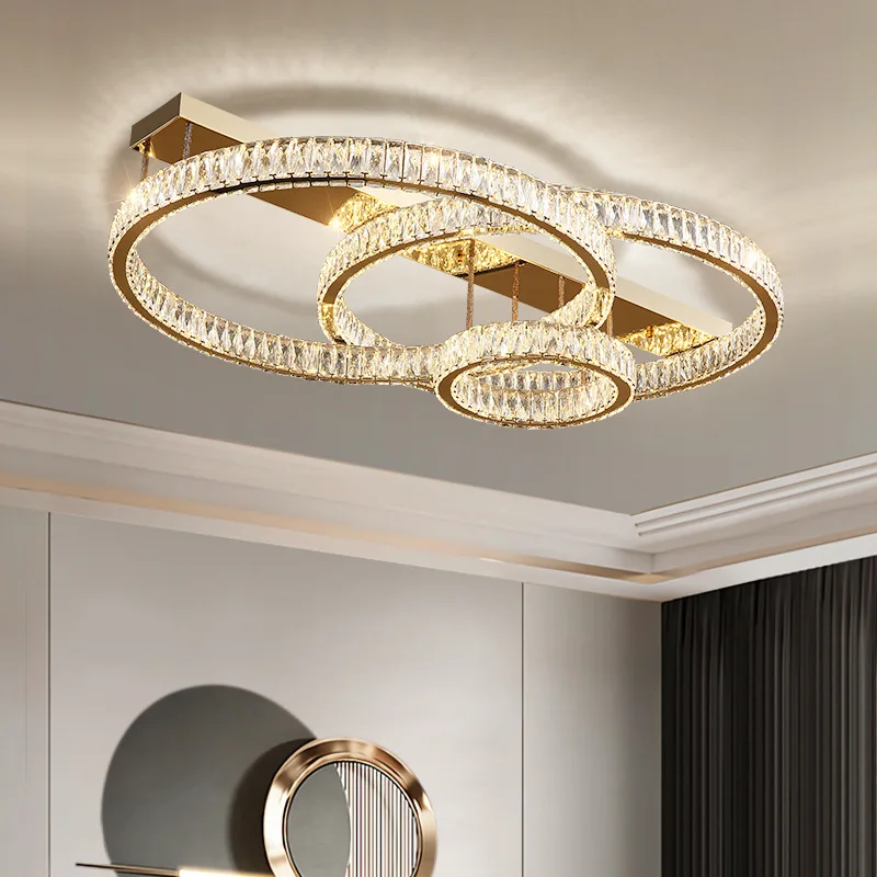 Modern Crystal Gold Round LED  - Home Decor Lighting Brands 评论和价格