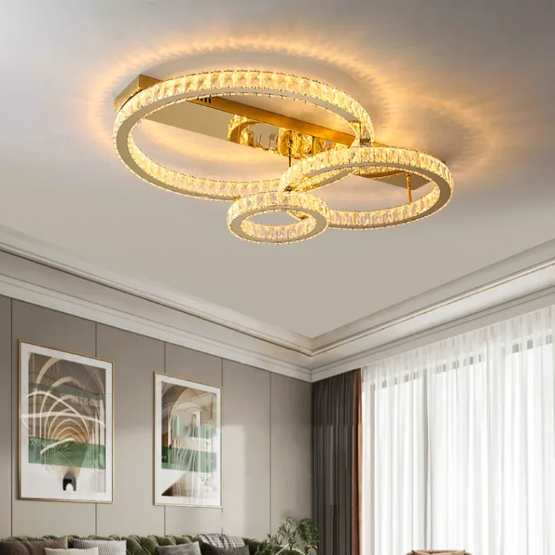 Modern Crystal Gold Round LED  - Home Decor Lighting Brands 评论和价格