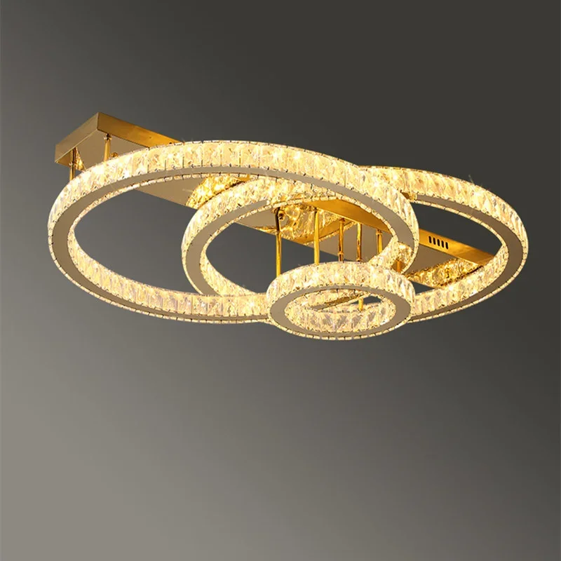 Modern Crystal Gold Round LED  - Home Decor Lighting Brands 评论和价格