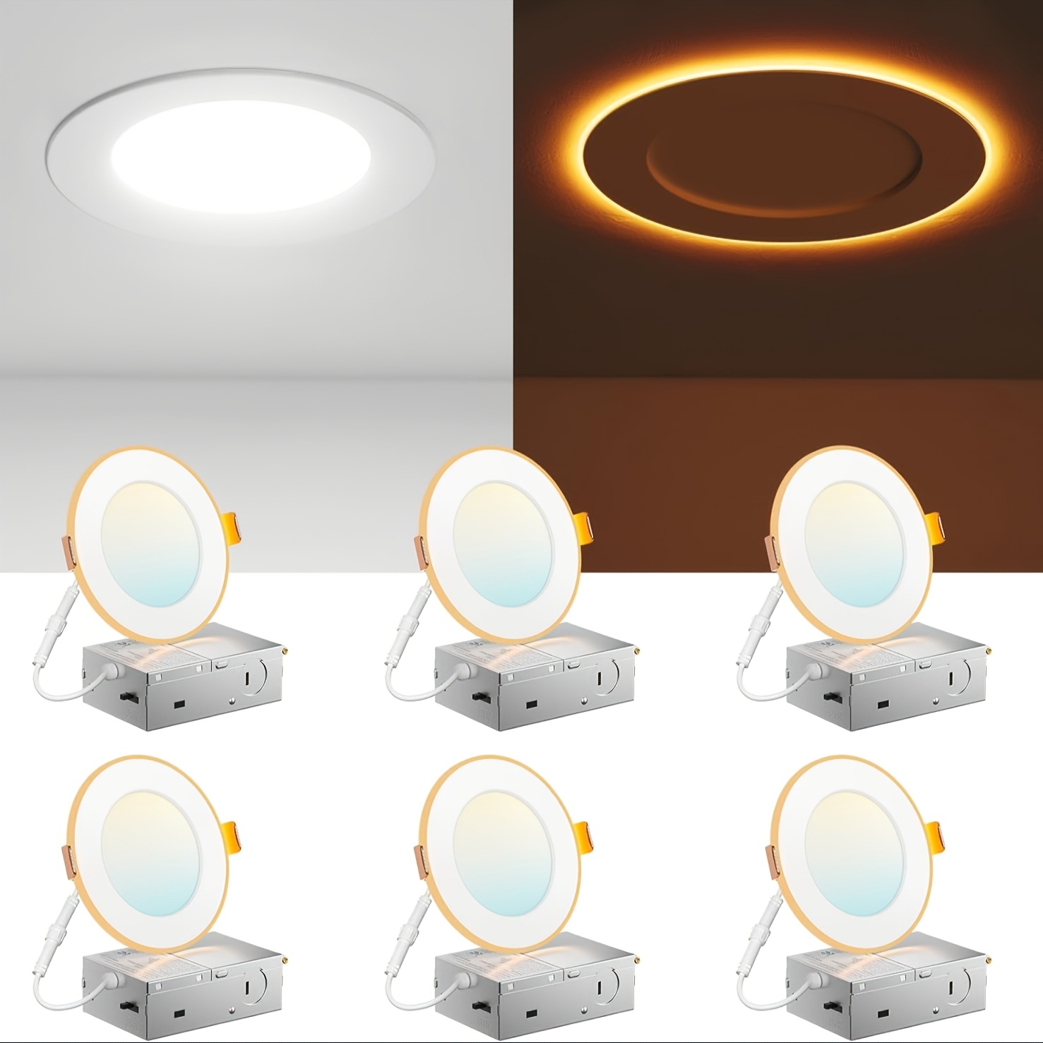 12/6 Pack 4/6 Inch 5CCT LED Re - Lighting Decor 评论和价格
