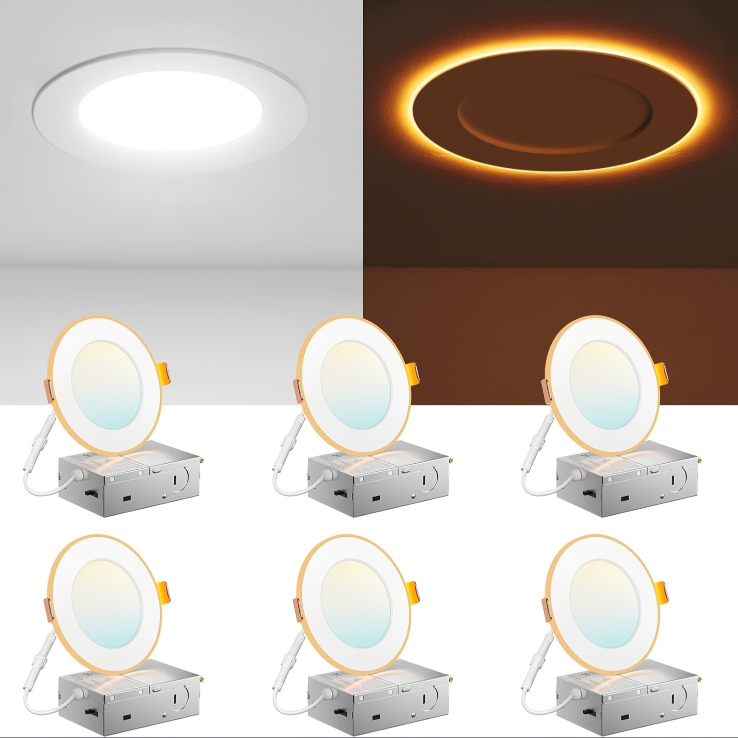 12/6 Pack 4/6 Inch 5CCT LED Re - Lighting Decor 评论和价格