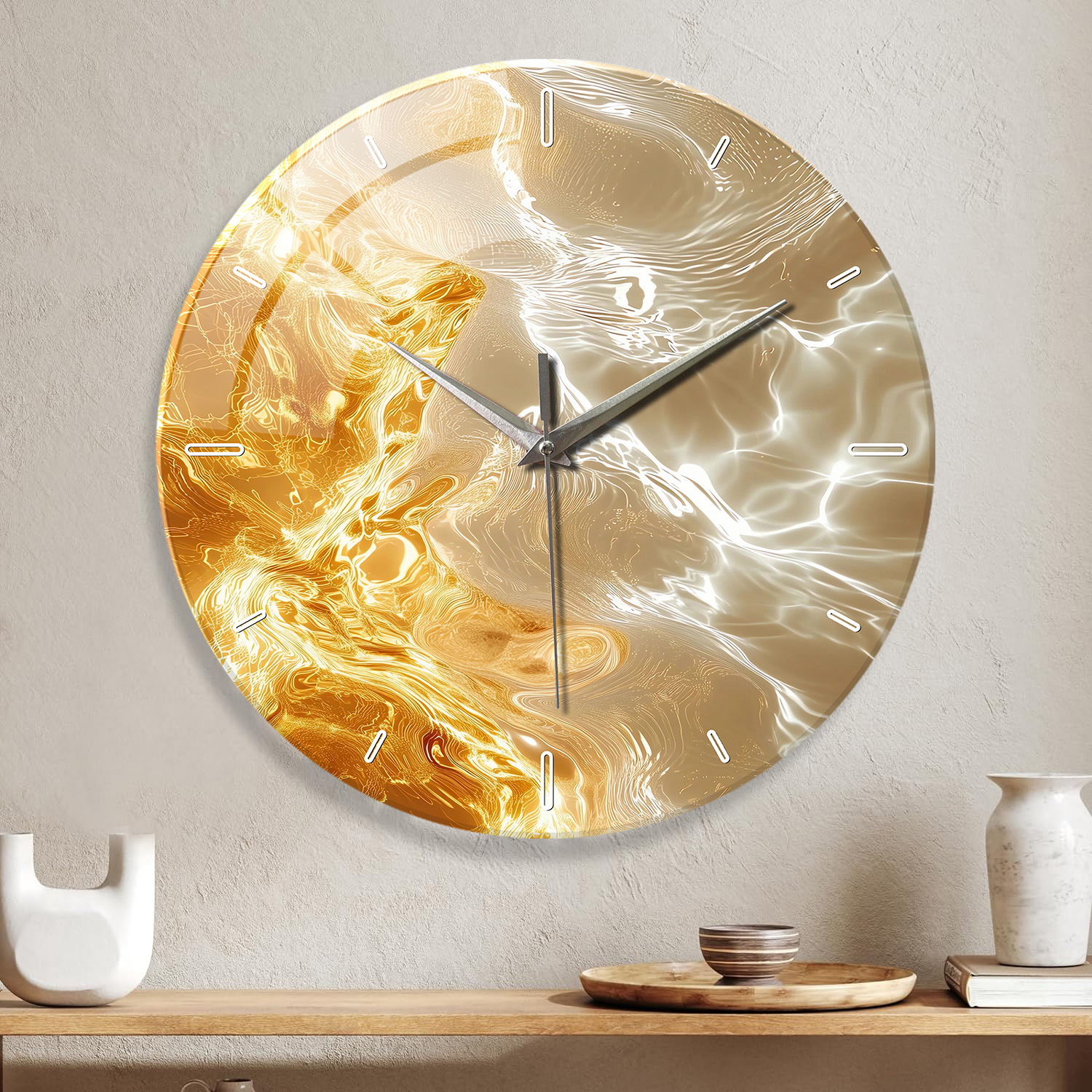 1pc glass wall clock, modern l - Lighting Home Decor Wall Clocks 评论和价格