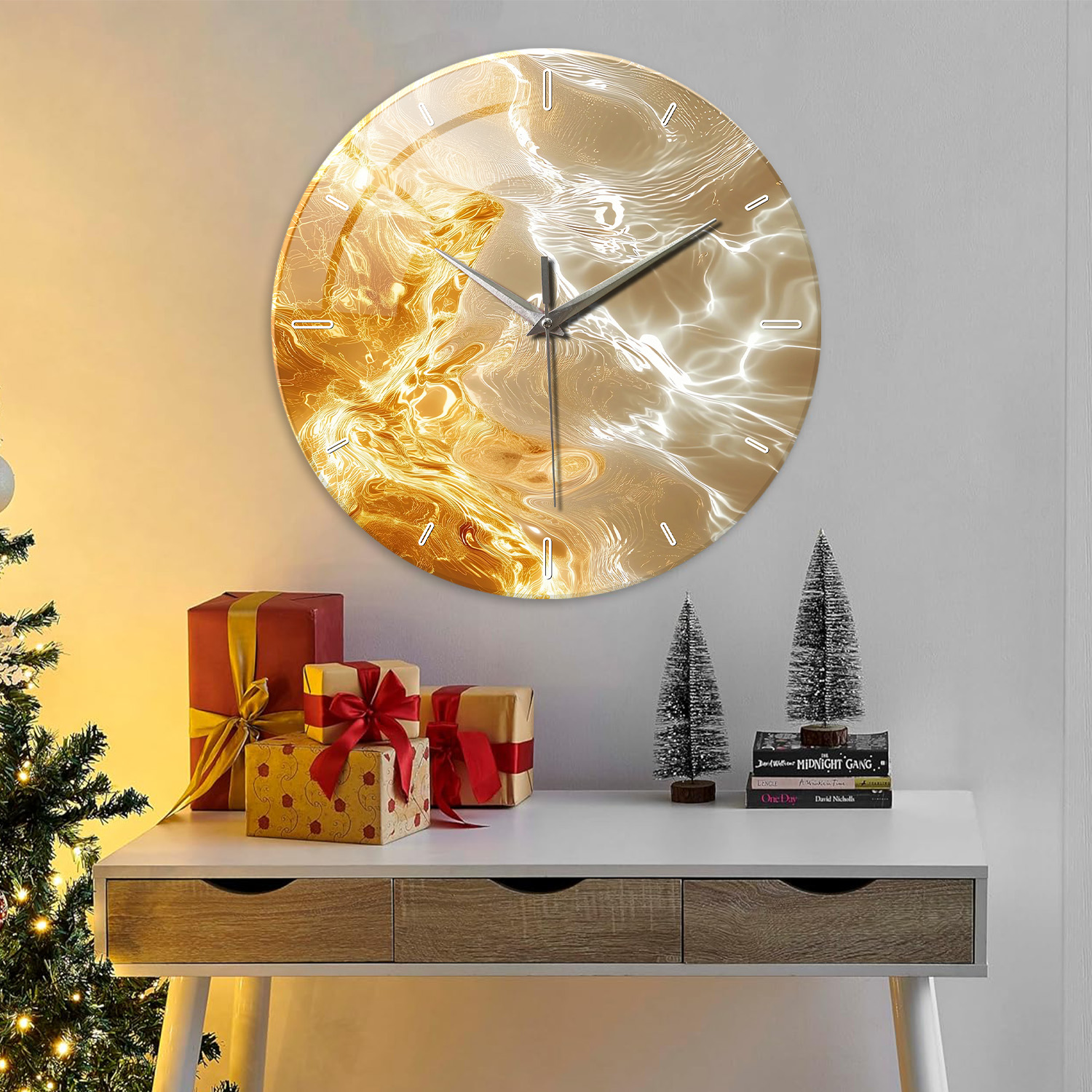 1pc glass wall clock, modern l - Lighting Home Decor Wall Clocks 评论和价格