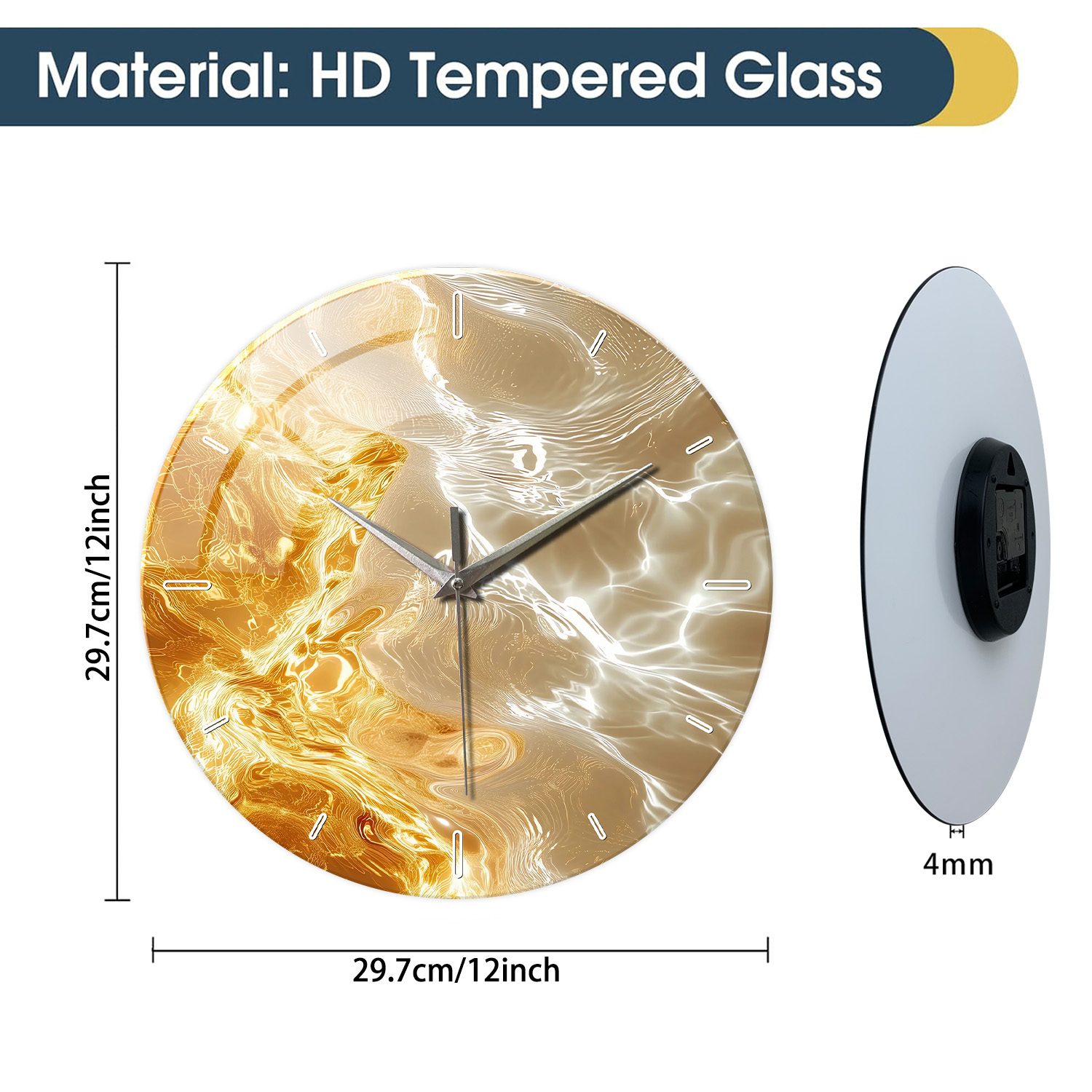 1pc glass wall clock, modern l - Lighting Home Decor Wall Clocks 评论和价格