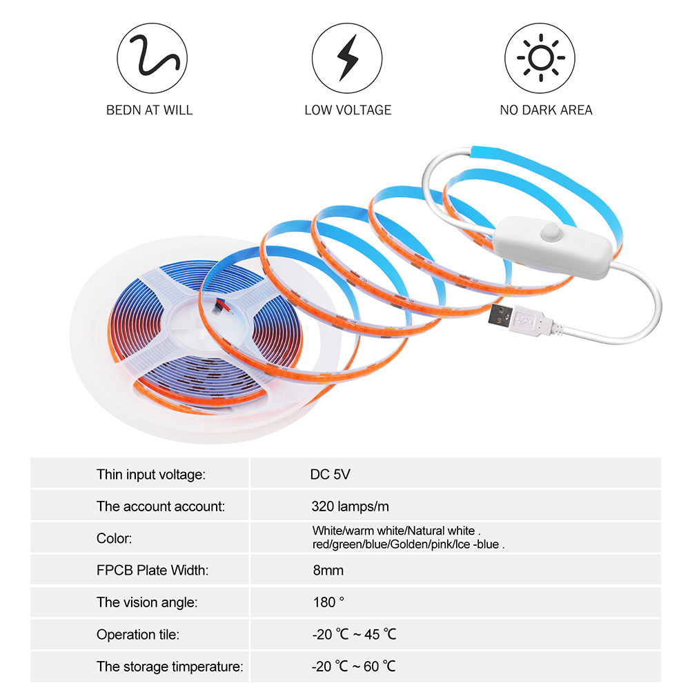 5V USB Swicth LED COB Light St - Decor Lighting Hours 评论和价格