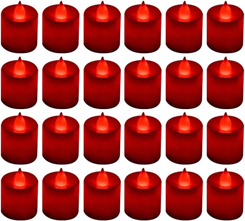 24 Pack Flickering Red LED Tea - Decor Lighting Pack 评论和价格
