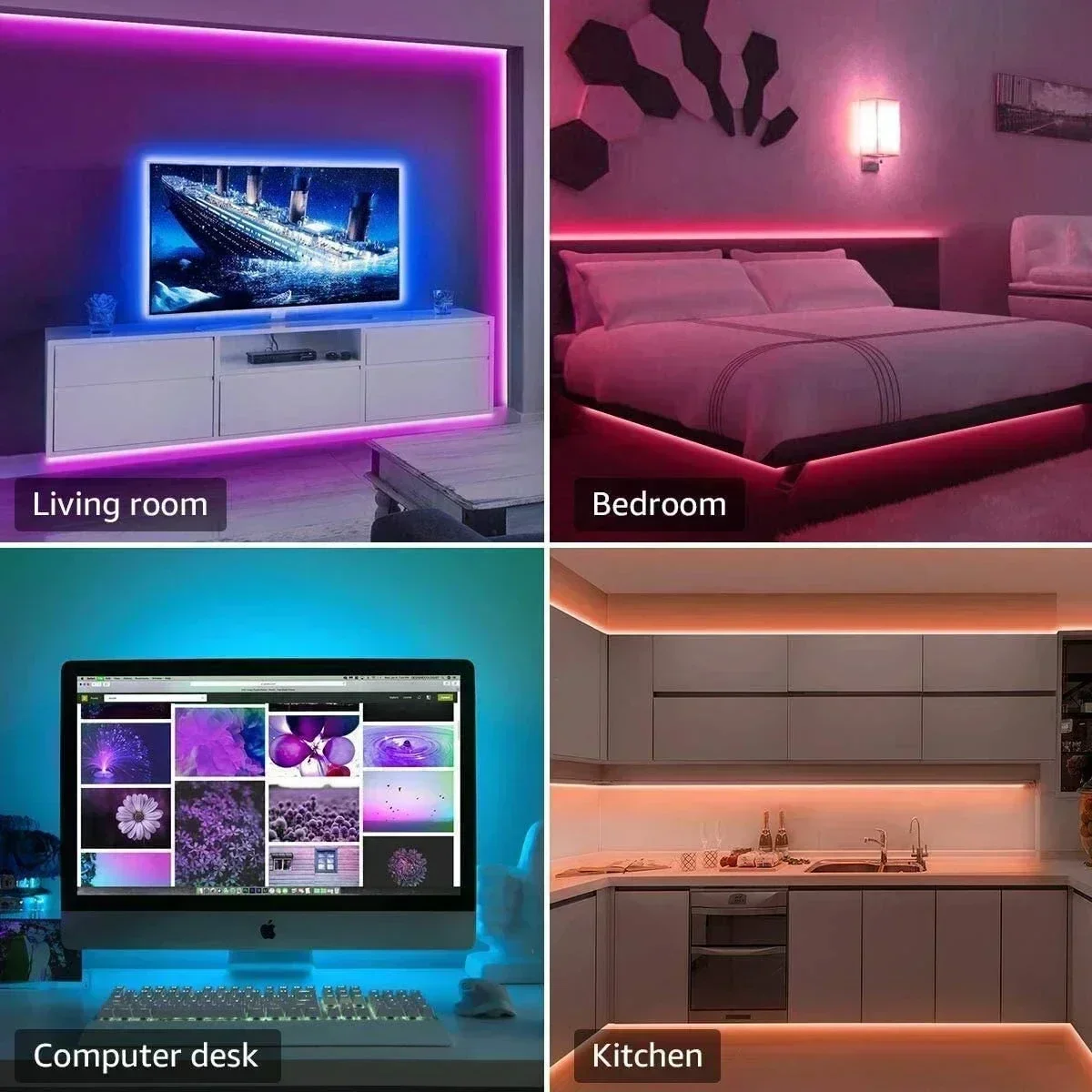 Smart RGB LED Gaming Light Str - Lighting Christmas Decor 评论和价格