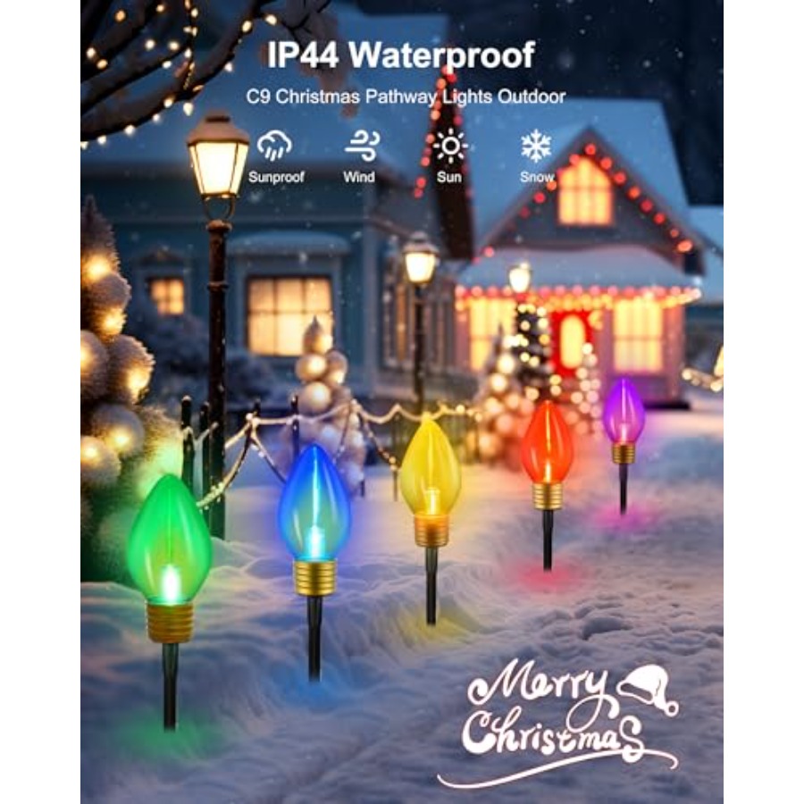 10 Lights Jumbo C9 Pathway Chr - Decor Lighting Pack 评论和价格