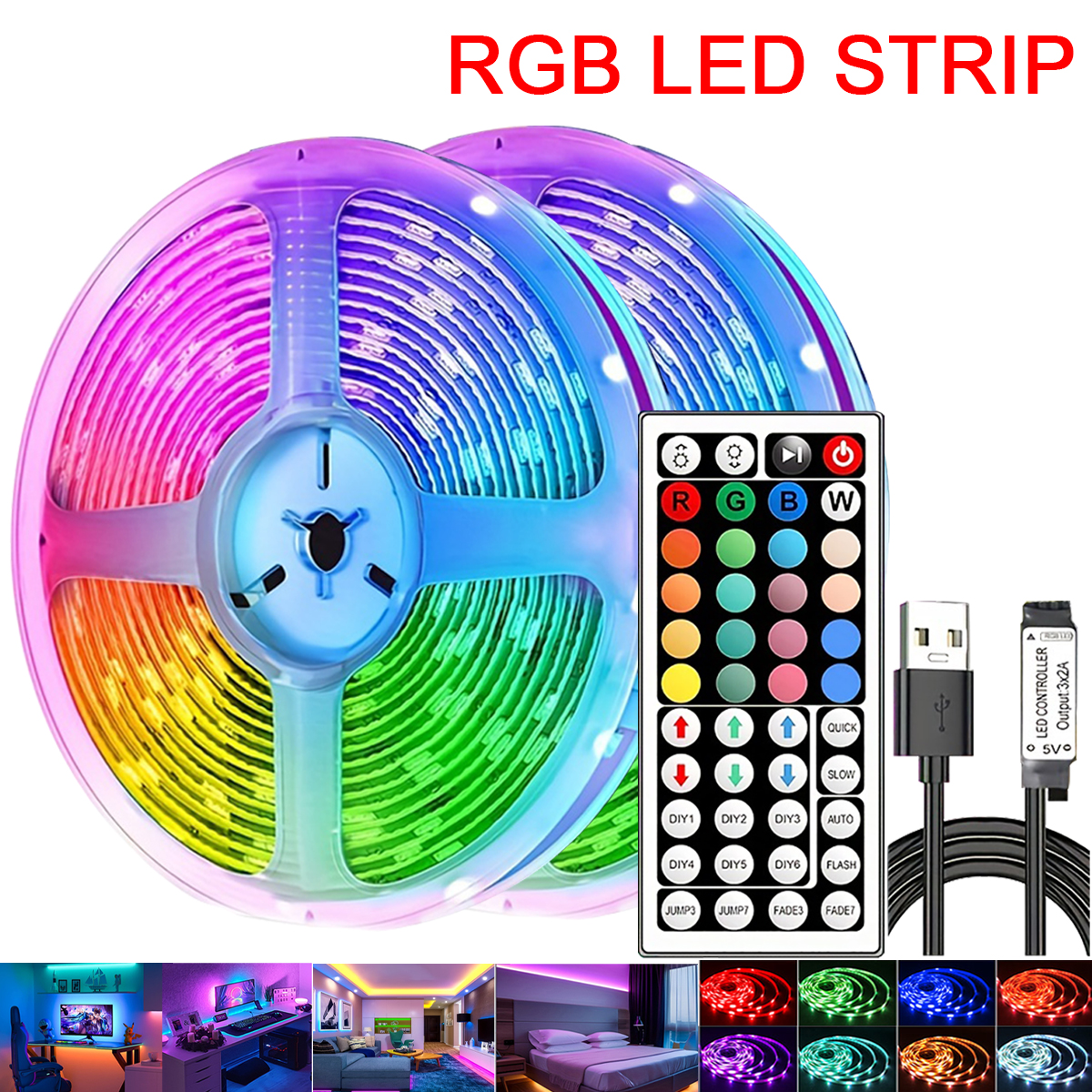 RGB Led Strip Lights with Remo - Decor Lighting Hours 评论和价格