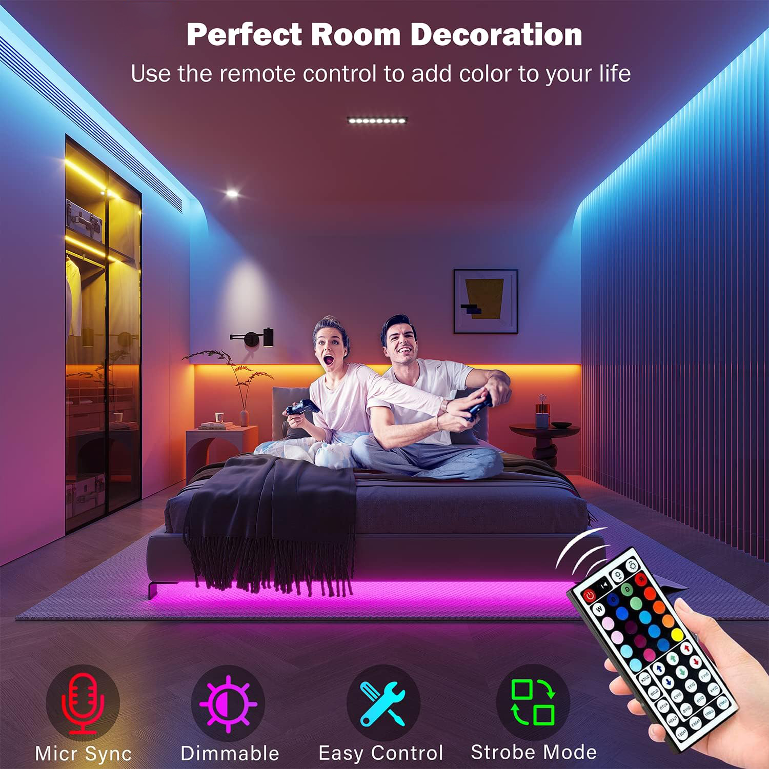 RGB Led Strip Lights with Remo - Decor Lighting Hours 评论和价格