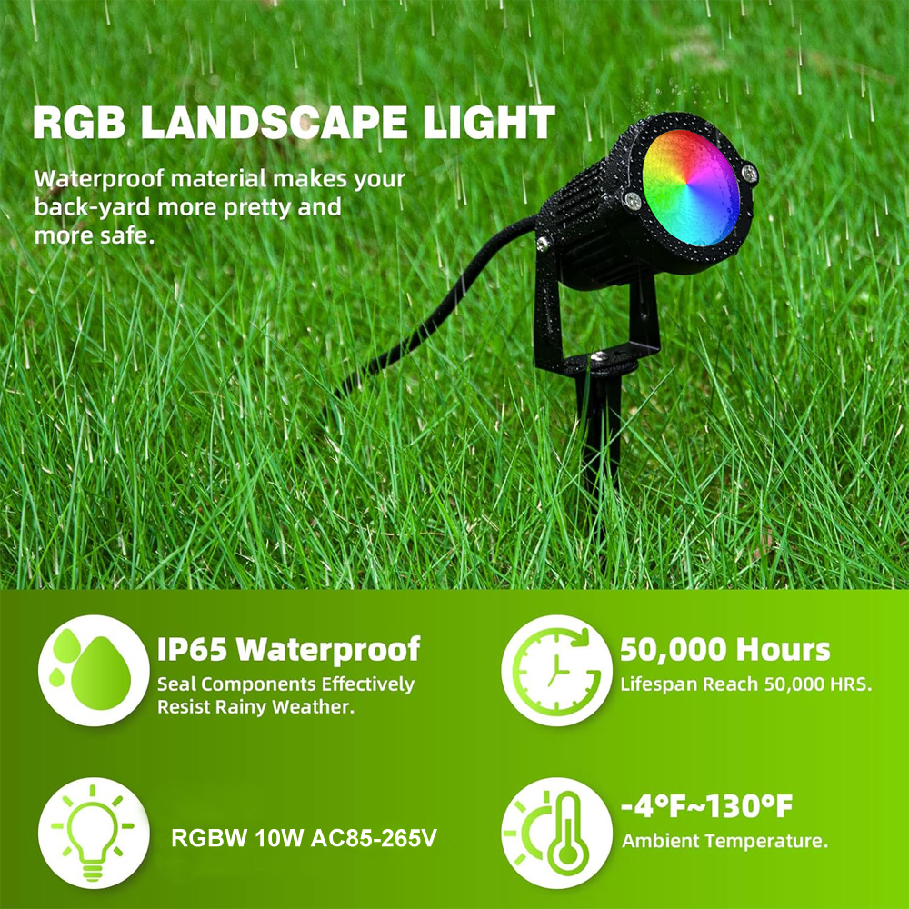 RGBW Landscape Lighting 10W wi - Lighting Christmas Decor 评论和价格