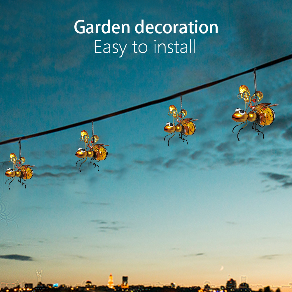 Solar Iron Insect Statue With  - Lighting Bug Decor 评论和价格