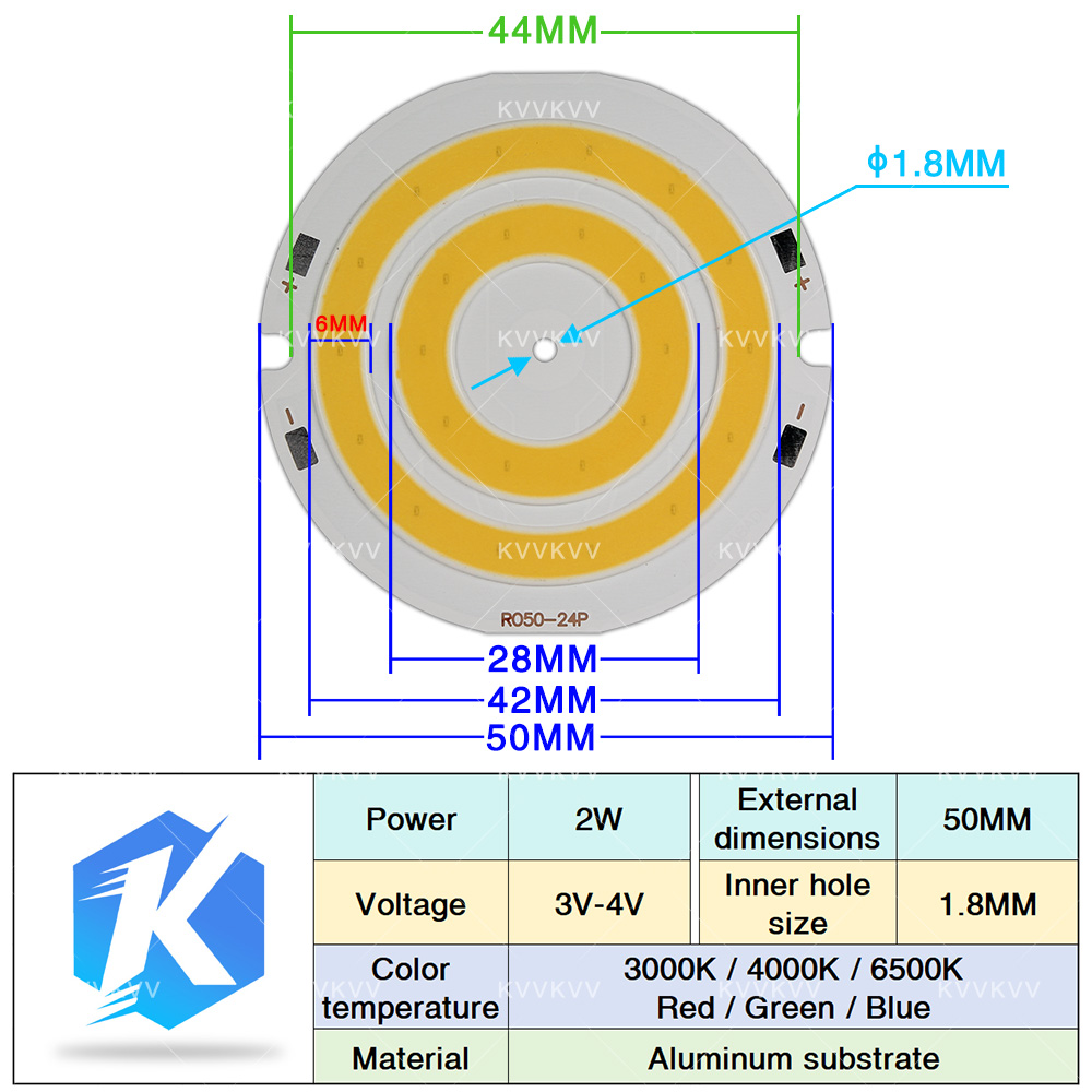 3V 4V Round COB LED Lamp Parts - Lighting Decor House 评论和价格