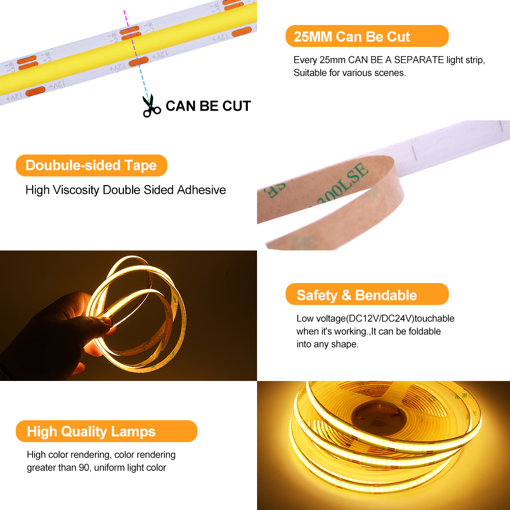 12V 24V COB CCT Led Strip Ligh - Decor Lighting Hours 评论和价格