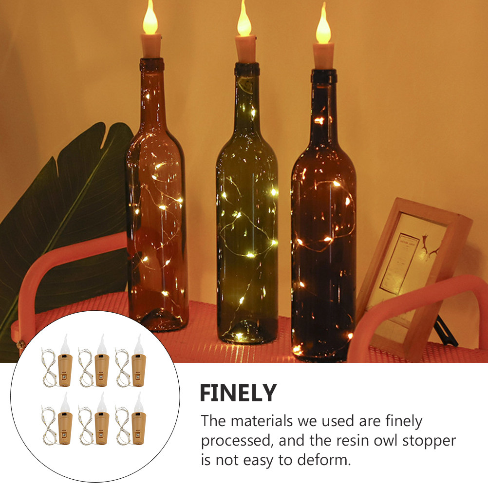 6Pcs Creative Wine Bottle Stri - Decor Lighting Cork 评论和价格