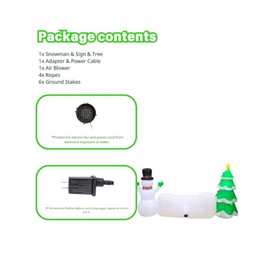 10FT Inflatable Snowman with T - Lighting Tree Decor 评论和价格