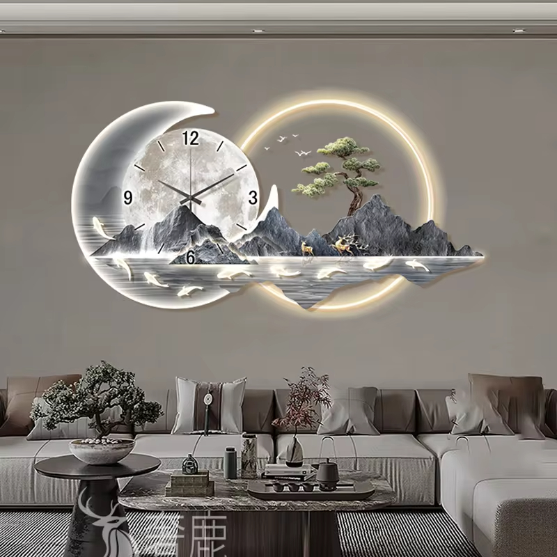 Fashion Luxury Clock Wall Chin - Lighting Home Decor Wall Clocks 评论和价格
