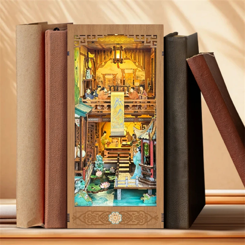 OUZEY Wooden Book Nook Shelf I - Lighting Decor House 评论和价格