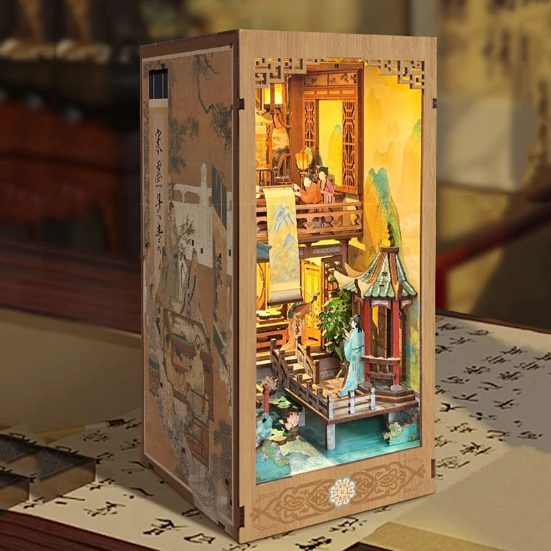 OUZEY Wooden Book Nook Shelf I - Lighting Decor House 评论和价格
