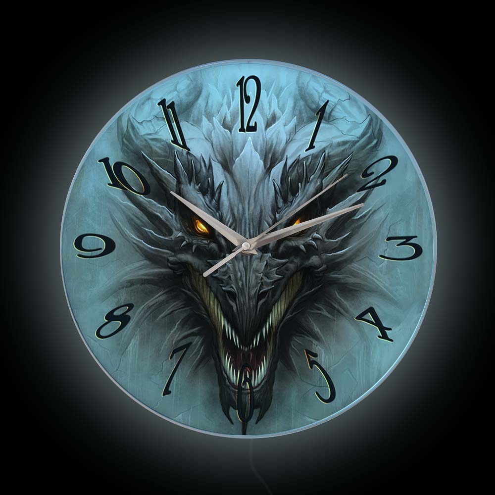 Gothic Evil Dragon Head Lumino - Lighting Home Decor Wall Clocks 评论和价格