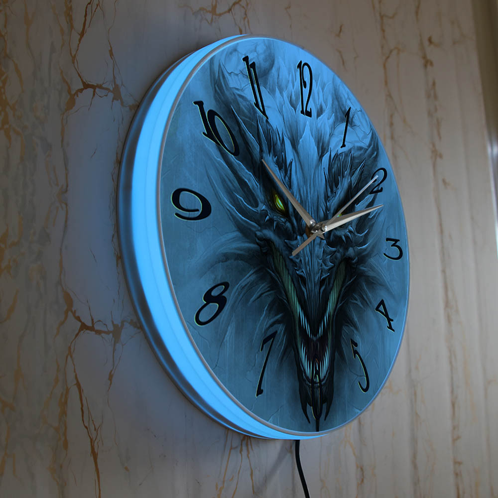 Gothic Evil Dragon Head Lumino - Lighting Home Decor Wall Clocks 评论和价格