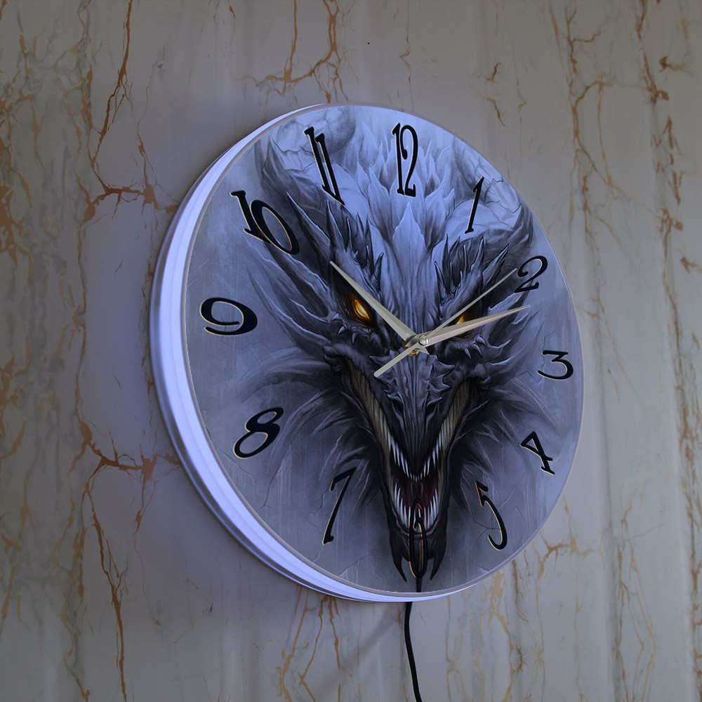 Gothic Evil Dragon Head Lumino - Lighting Home Decor Wall Clocks 评论和价格