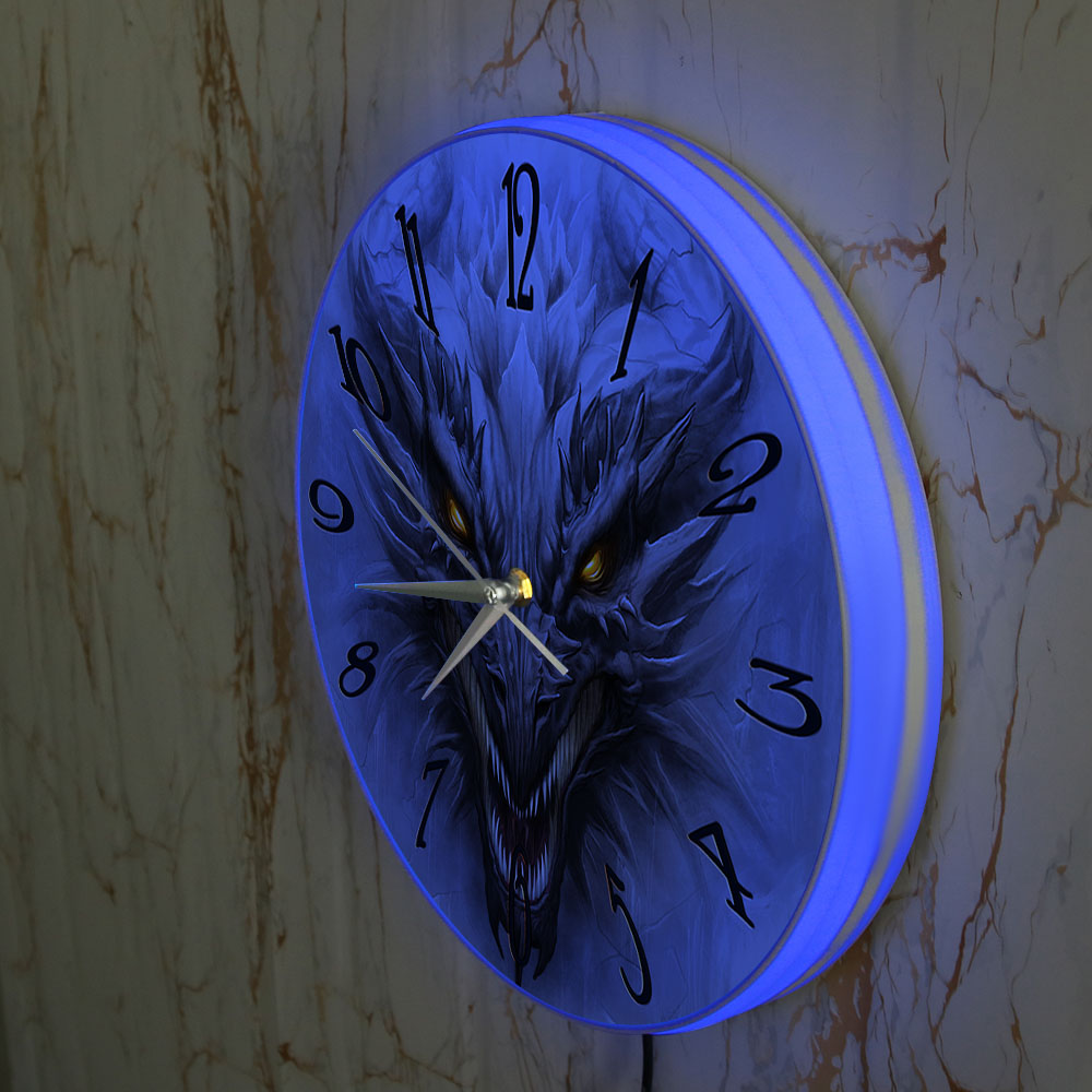 Gothic Evil Dragon Head Lumino - Lighting Home Decor Wall Clocks 评论和价格