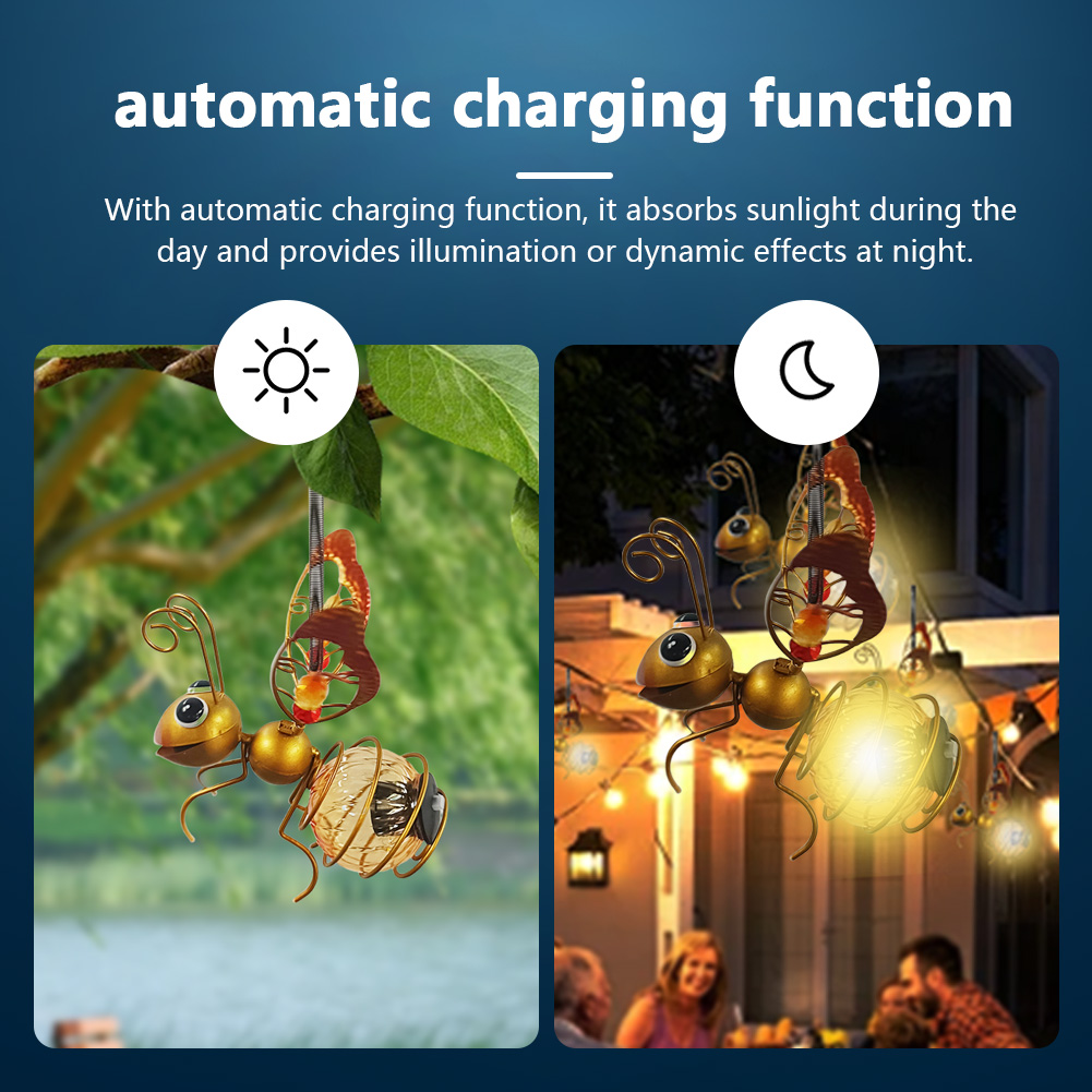 Solar Iron Insect Statue With  - Lighting Bug Decor 评论和价格