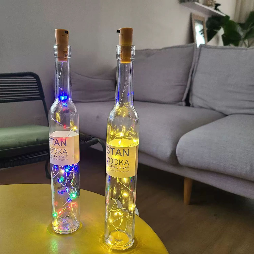 LED Wine Bottle Lights Copper  - Decor Lighting Cork 评论和价格