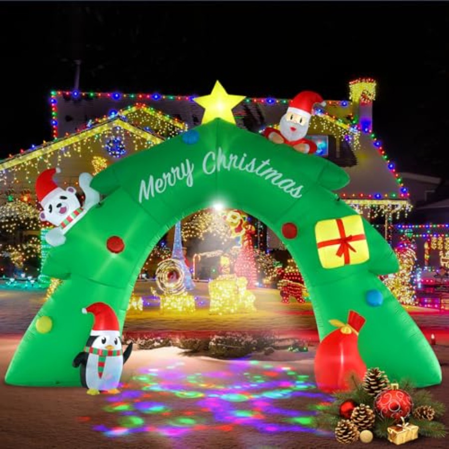 16FT Christmas Tree Arch Infla - Lighting Tree Decor 评论和价格