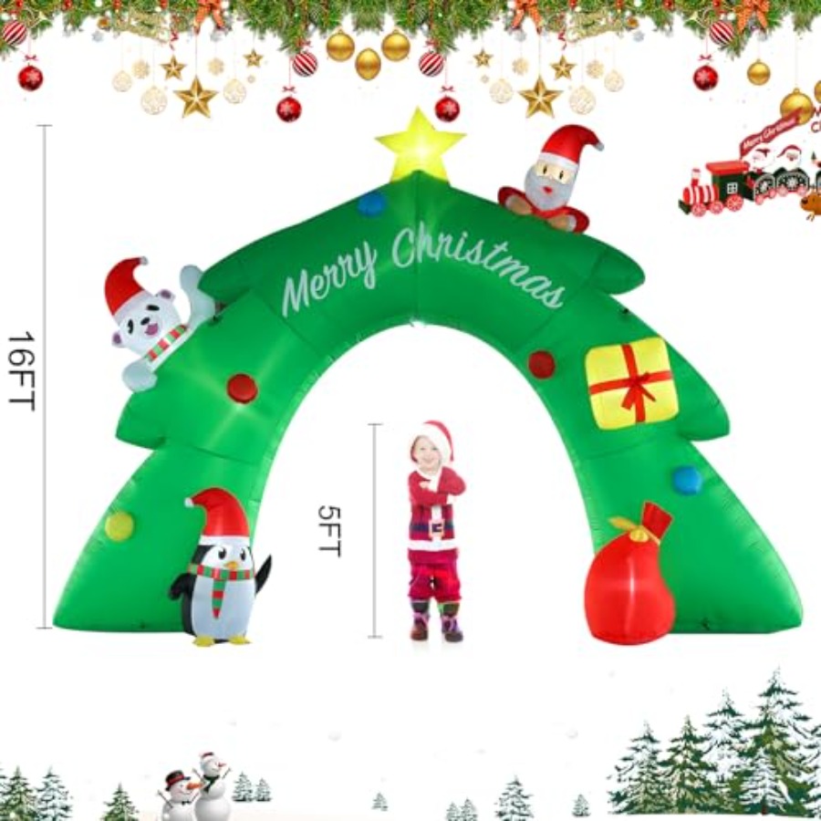16FT Christmas Tree Arch Infla - Lighting Tree Decor 评论和价格