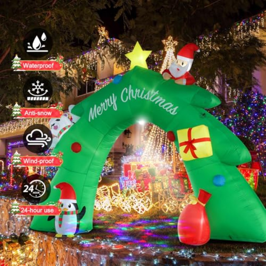 16FT Christmas Tree Arch Infla - Lighting Tree Decor 评论和价格