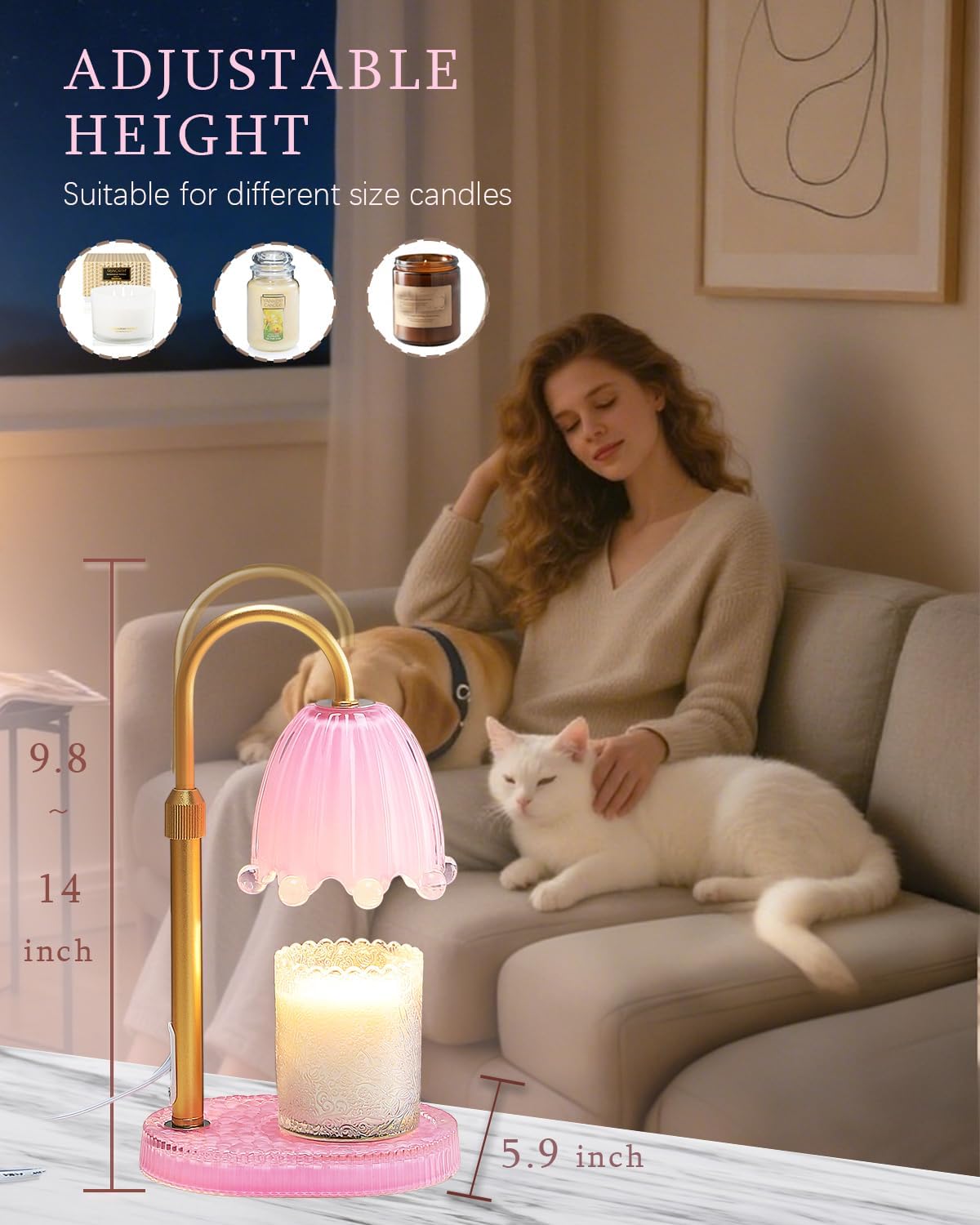 Flower Candle Warmer Lamp with - Wax Melter Electric 评论和价格