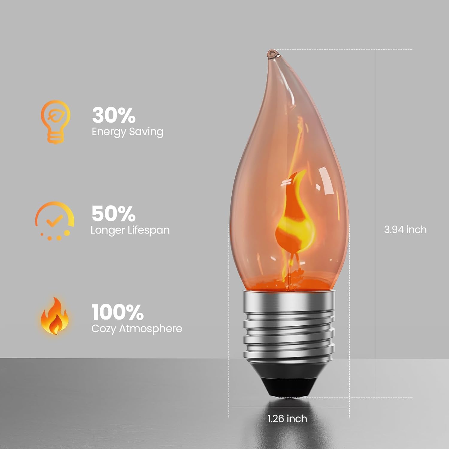 E26 Flame Light Bulbs, Flicker - Decor Lighting Pack 评论和价格