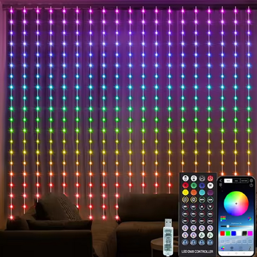 3M RGB Smart LED Curtain Light - Lighting Christmas Decor 评论和价格
