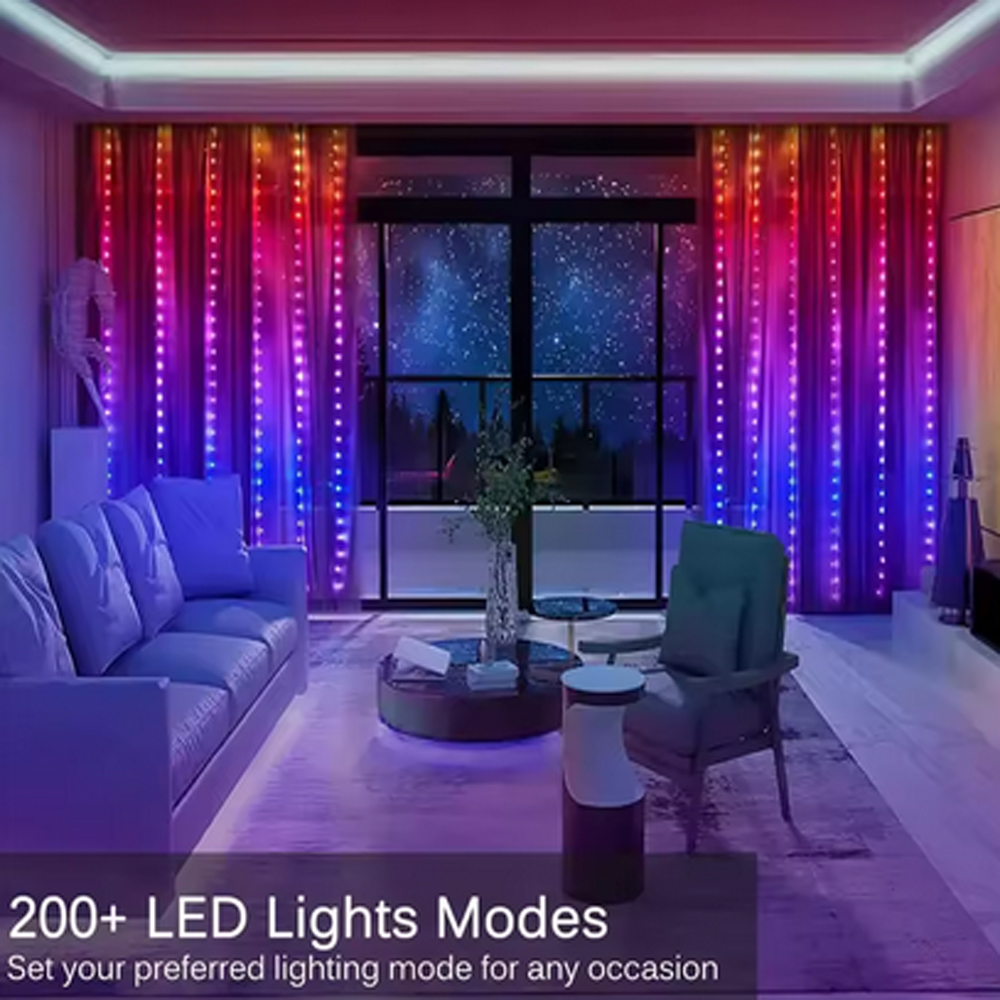 3M RGB Smart LED Curtain Light - Lighting Christmas Decor 评论和价格