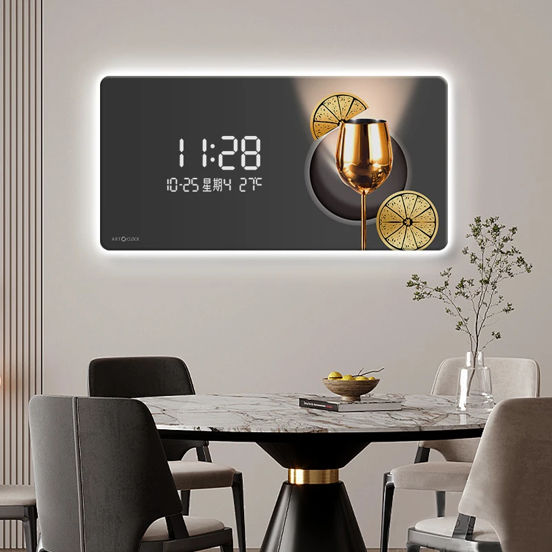 Home Decor LED Ambient Light W - Lighting Home Decor Wall Clocks 评论和价格