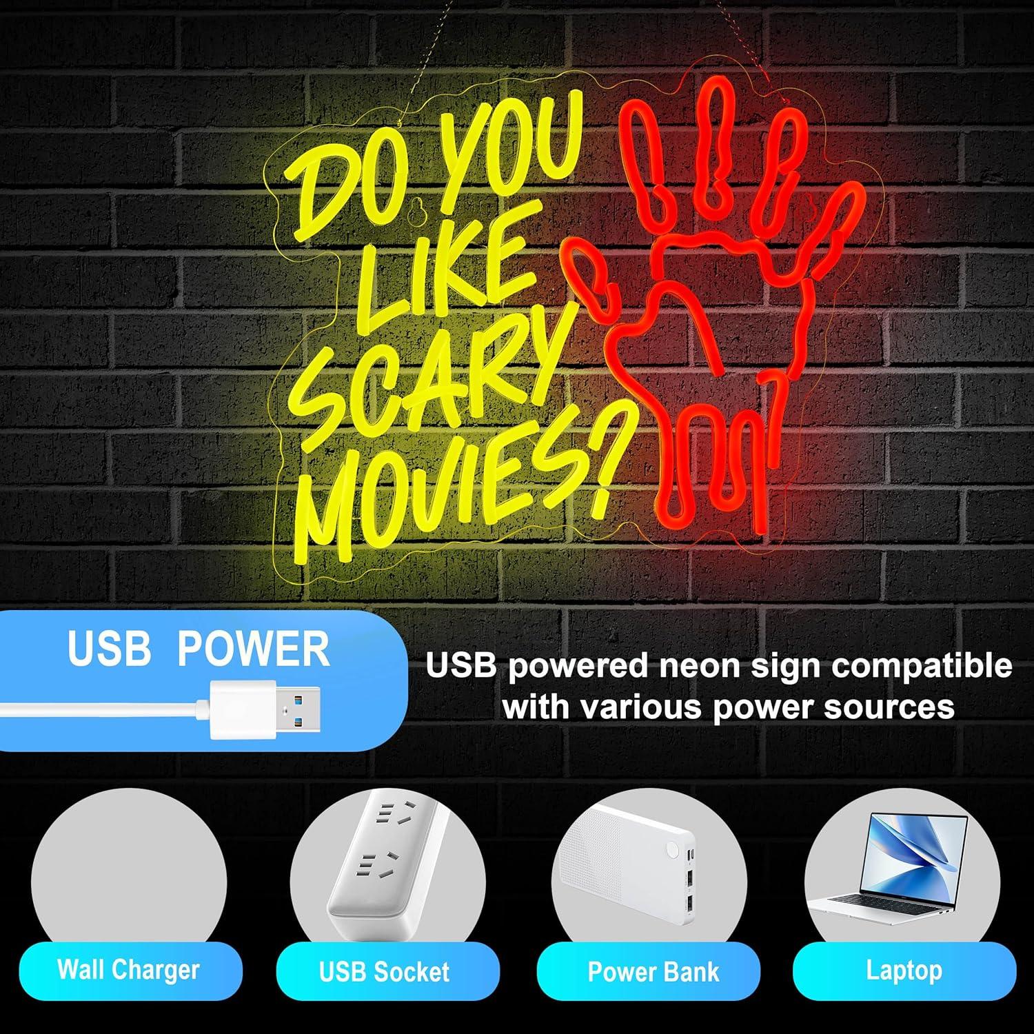 Do You Like Scary Movies Neon  - Led Lighting Wall Decor 评论和价格