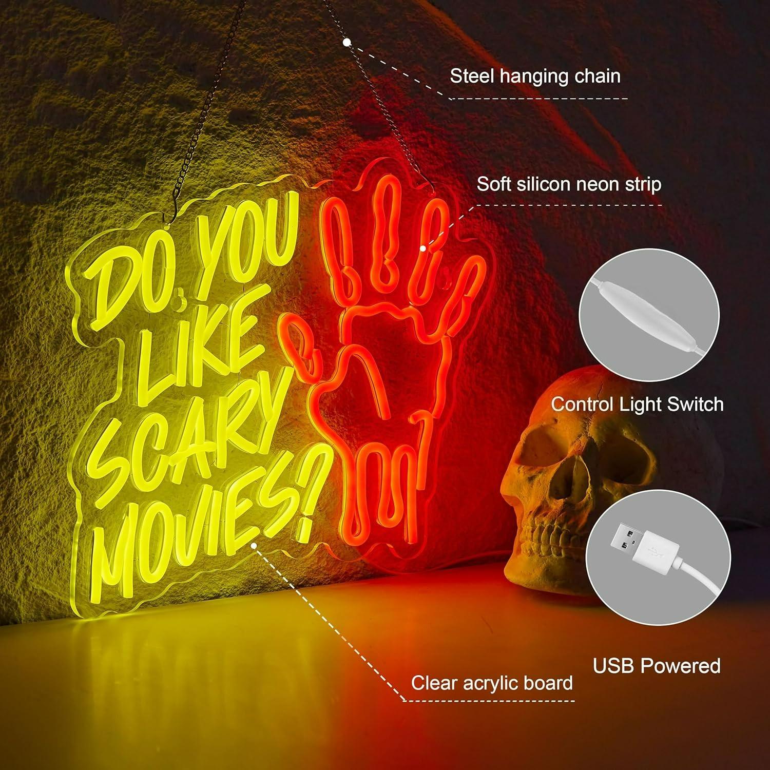 Do You Like Scary Movies Neon  - Led Lighting Wall Decor 评论和价格
