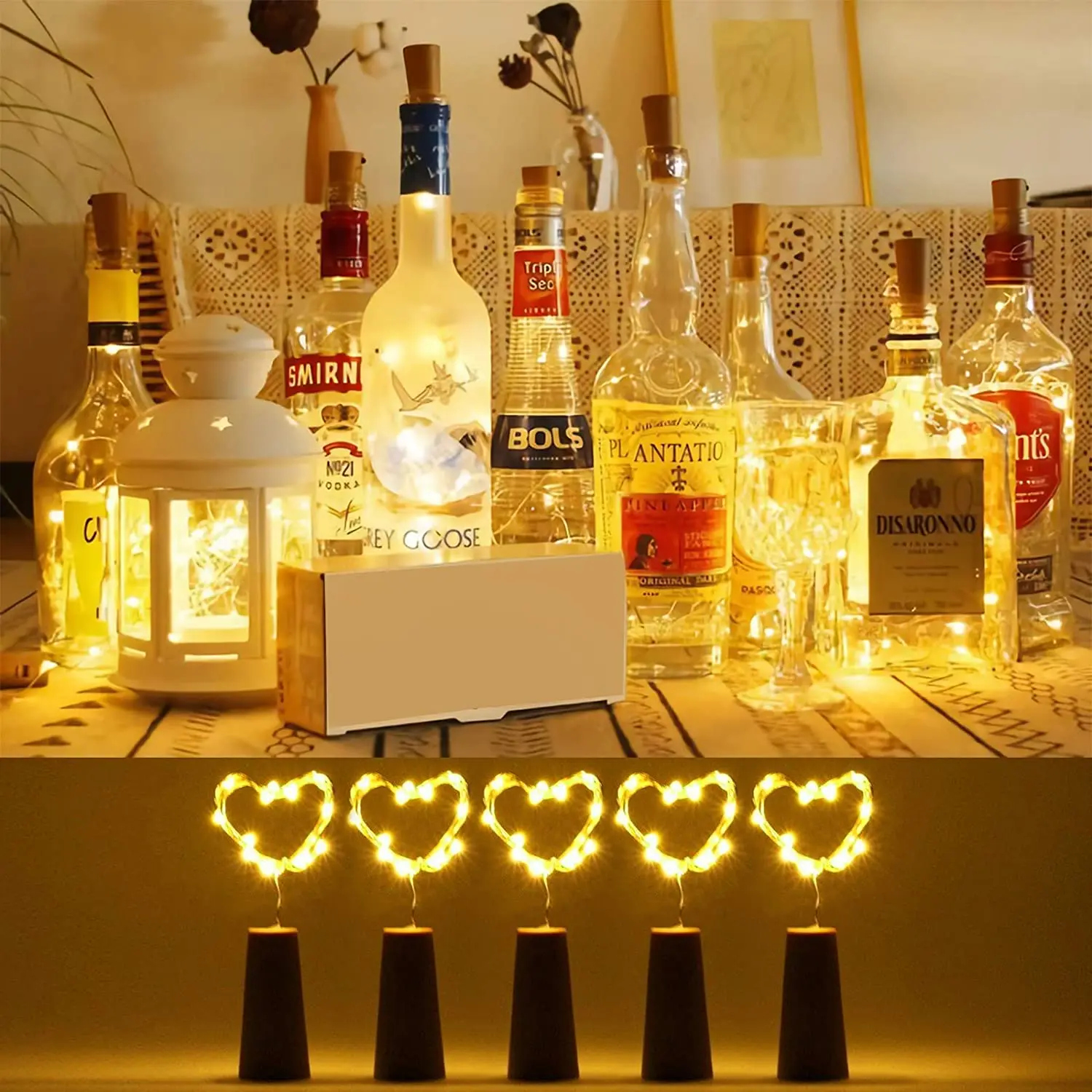 5pcs Bar LED Wine Bottle Cork  - Decor Lighting Cork 评论和价格
