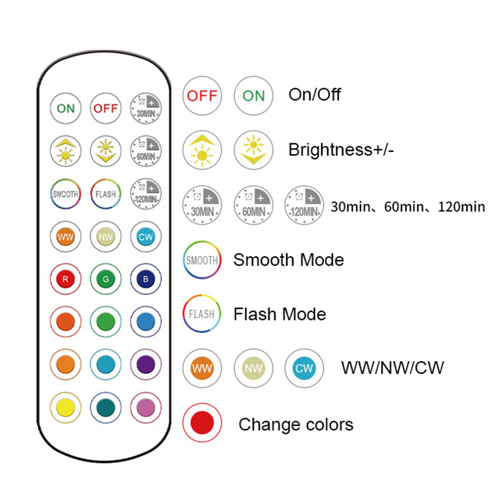 E26/E27 Base RGB Color Indoor  - Decor Lighting Hours 评论和价格