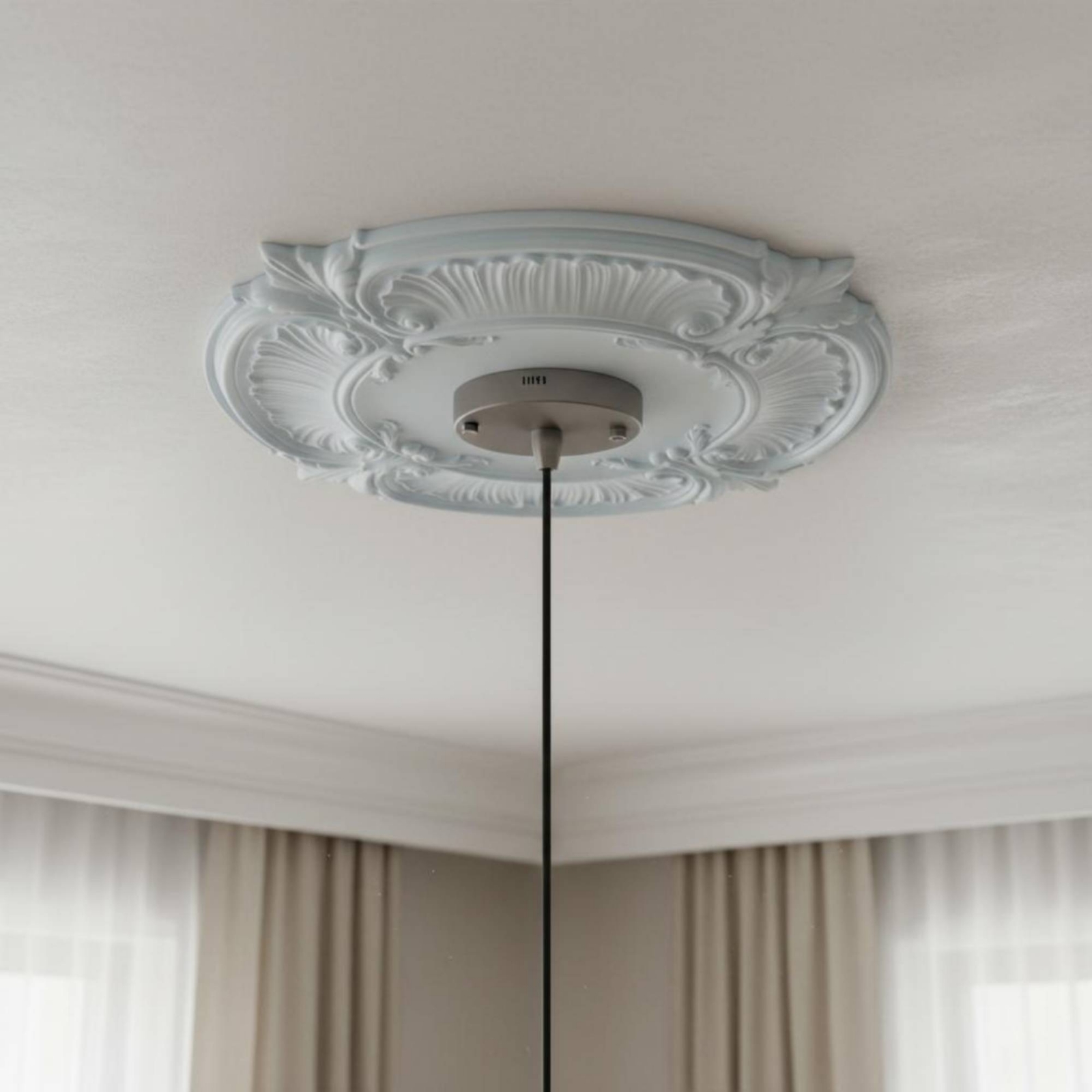 Round PU Ceiling Medallion Orn - Lighting Decor 评论和价格